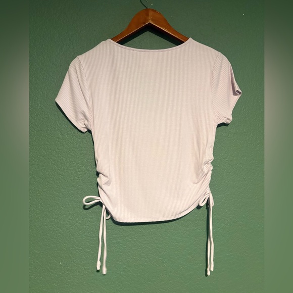PAC Sun Ribbed Ruched Crop Top - Picture 2 of 5